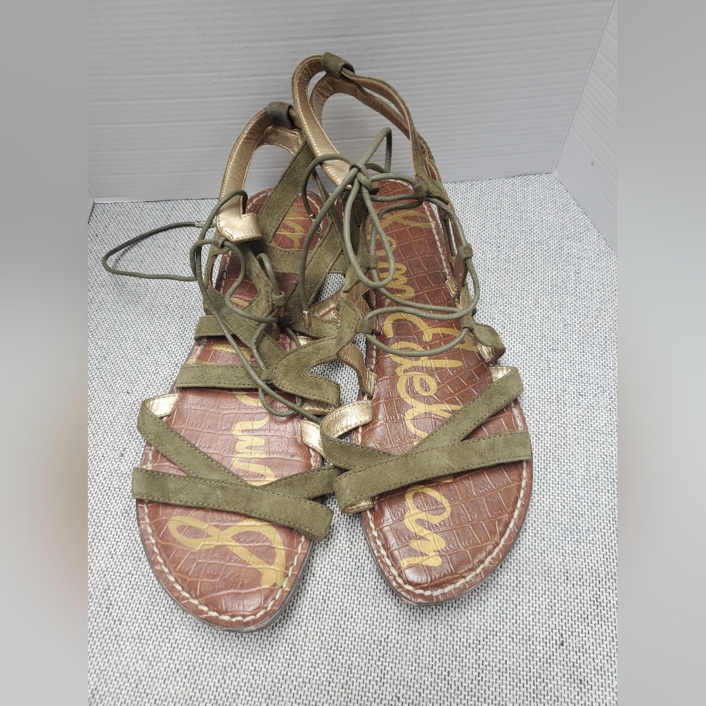 Sam Edelman OLIVE GREEN Suede Gladiator Sandals Women's Size 10M